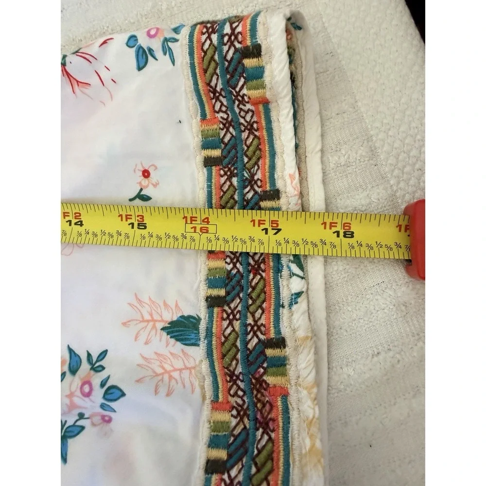 Linda Anderson Women XXL Floral Boho Peasant Blouse White Rayon Embroidered Top - Picture 13 of 16